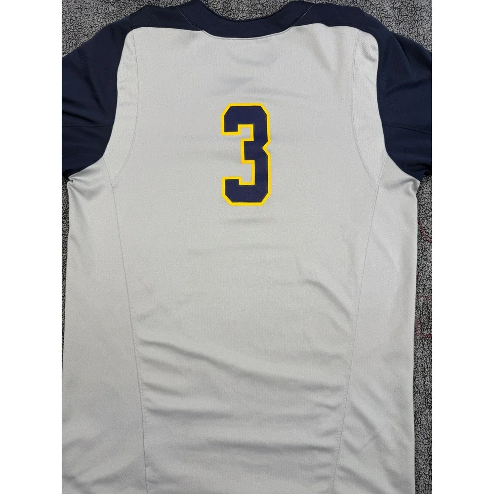 Nike Baseball Jersey Mens Medium Gray California Golden‎ Bears Dri-FIT Henley 3